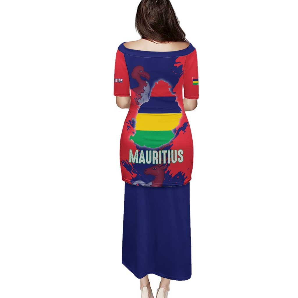 Mauritius Puletasi National Emblem Integrated with Country's Shape – Symbolic Design