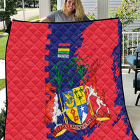 Mauritius Quilt National Emblem Integrated with Country's Shape – Symbolic Design