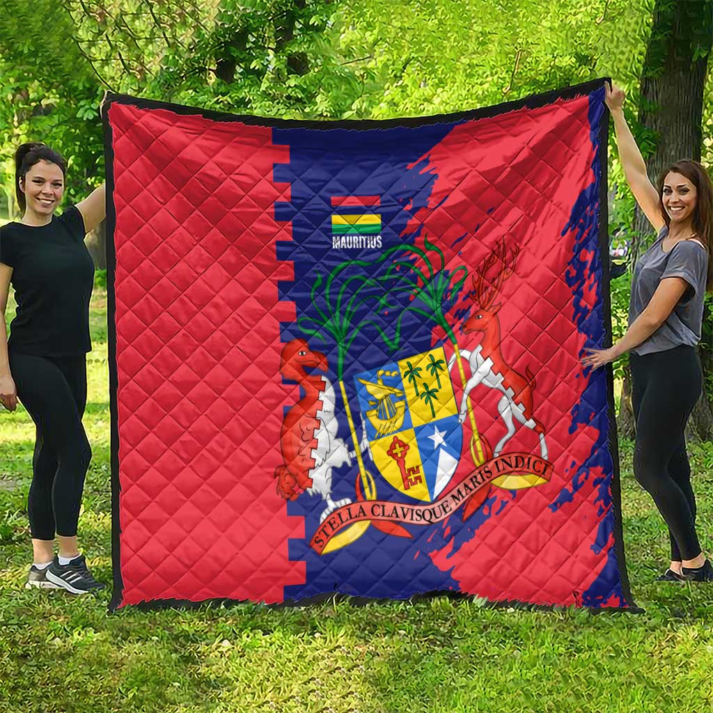 Mauritius Quilt National Emblem Integrated with Country's Shape – Symbolic Design