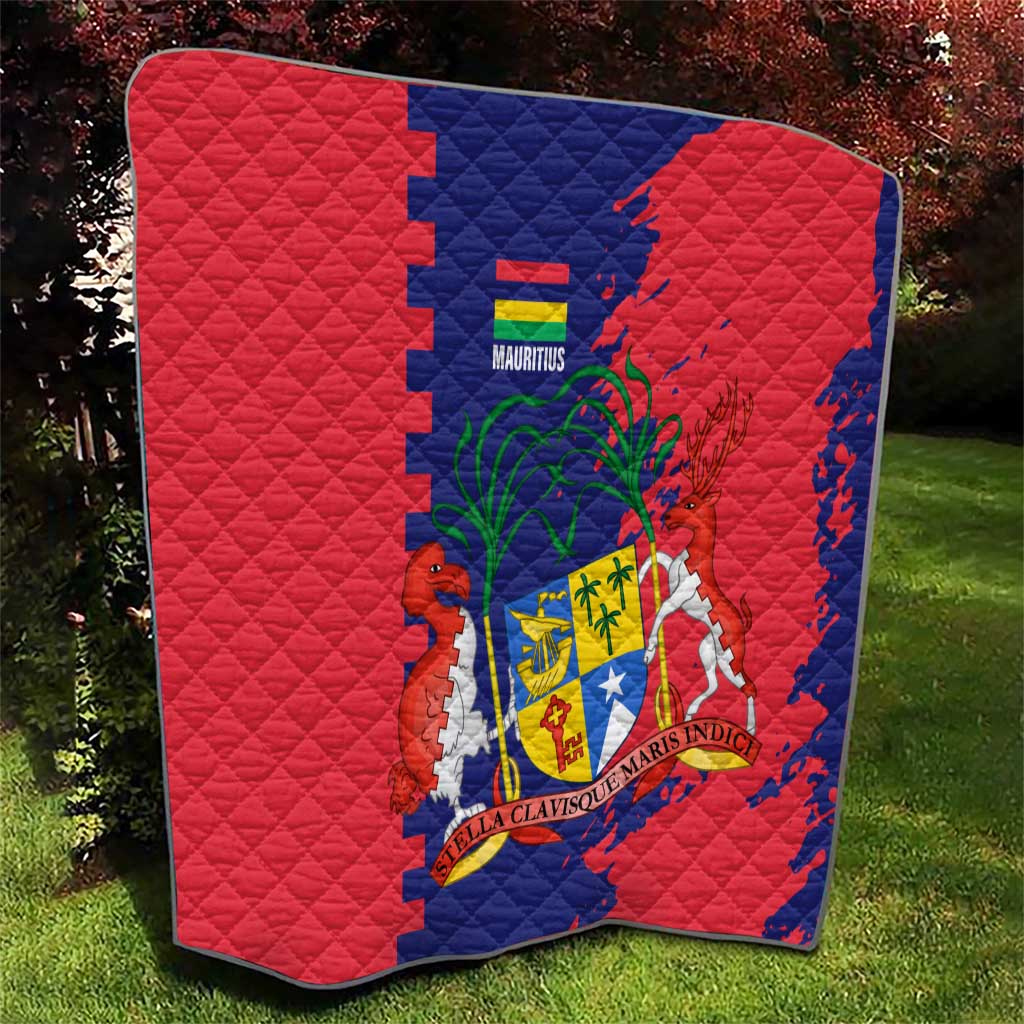 Mauritius Quilt National Emblem Integrated with Country's Shape – Symbolic Design