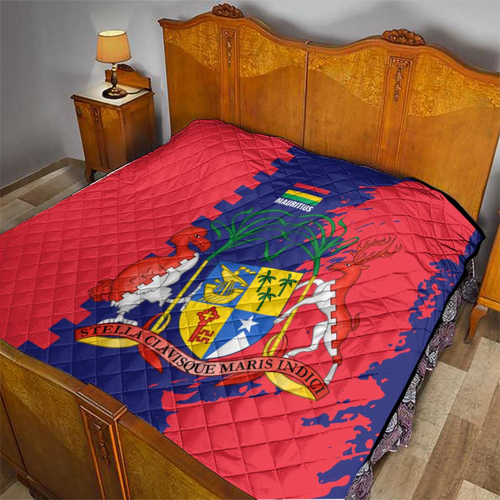 Mauritius Quilt National Emblem Integrated with Country's Shape – Symbolic Design
