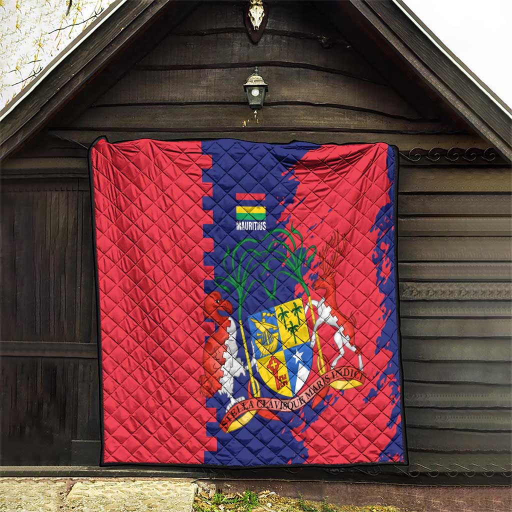 Mauritius Quilt National Emblem Integrated with Country's Shape – Symbolic Design