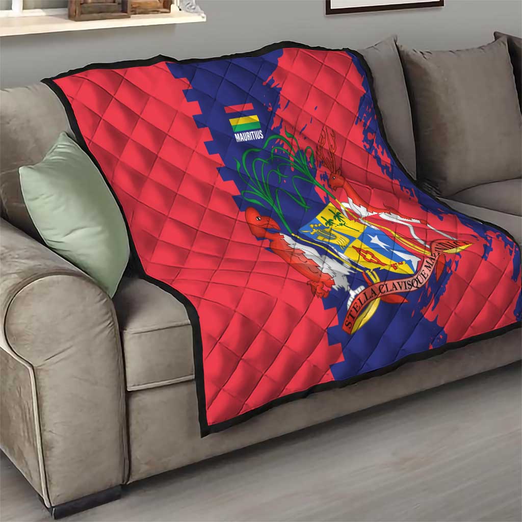 Mauritius Quilt National Emblem Integrated with Country's Shape – Symbolic Design