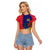 Mauritius Raglan Cropped T Shirt National Emblem Integrated with Country's Shape – Symbolic Design