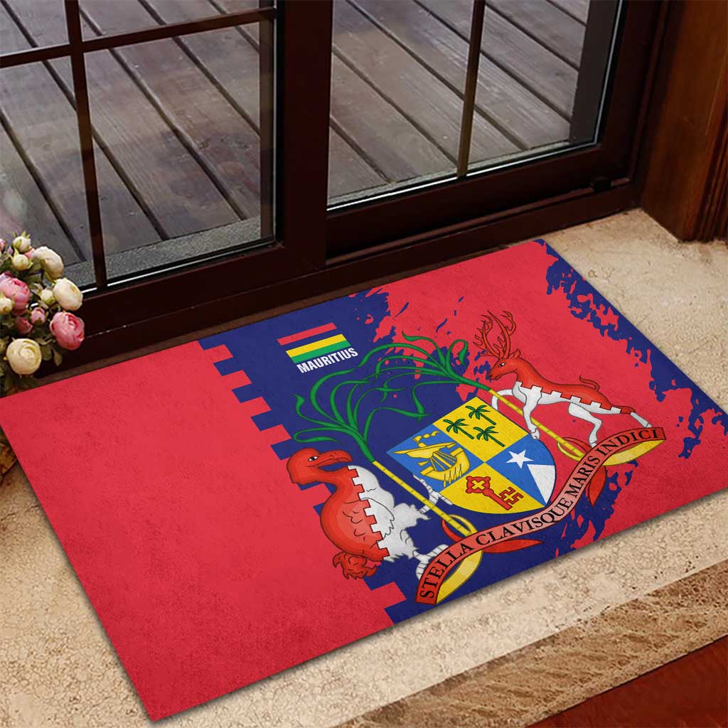 Mauritius Rubber Doormat National Emblem Integrated with Country's Shape – Symbolic Design