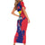 Mauritius Short Sleeve Bodycon Dress National Emblem Integrated with Country's Shape – Symbolic Design