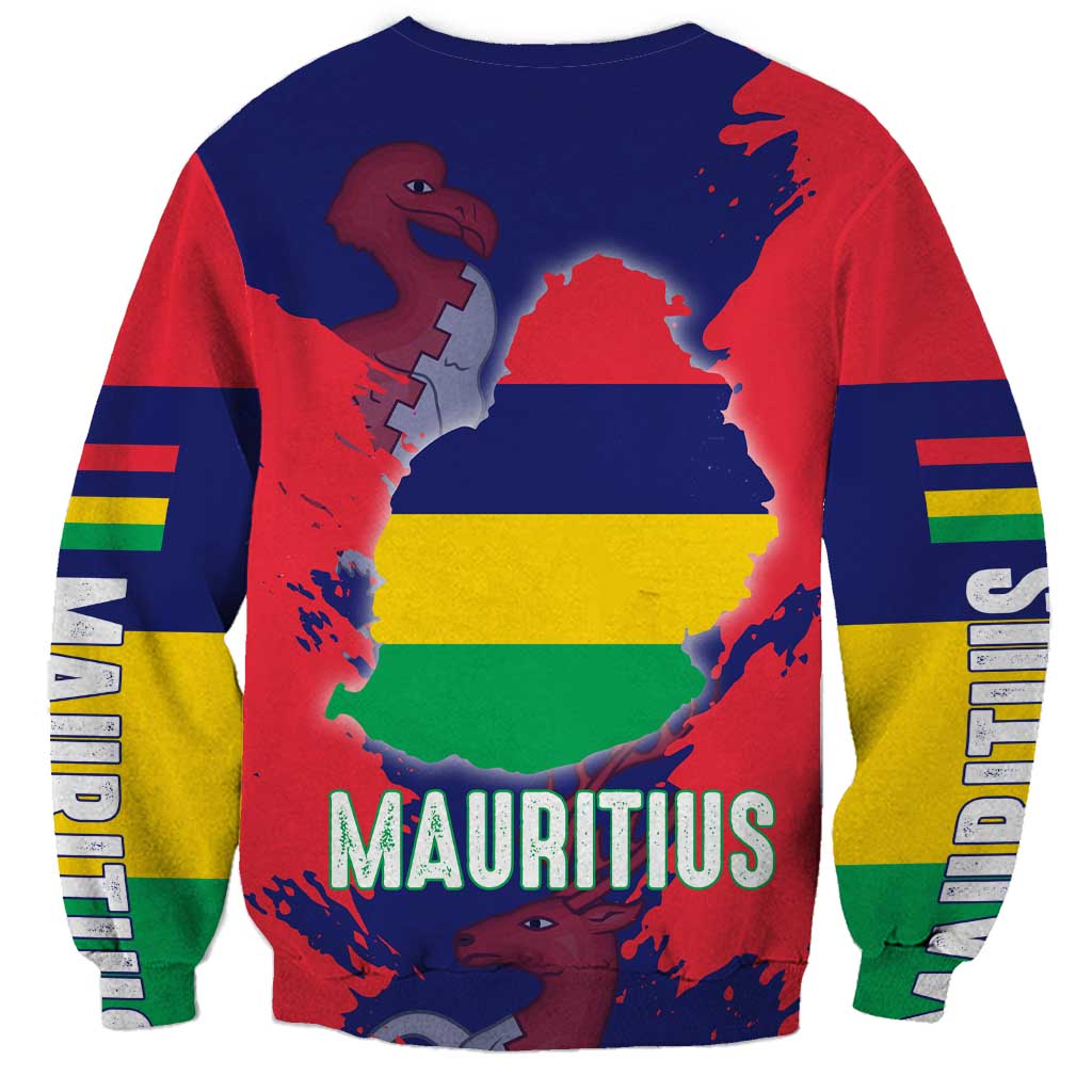 Mauritius Sweatshirt National Emblem Integrated with Country's Shape – Symbolic Design