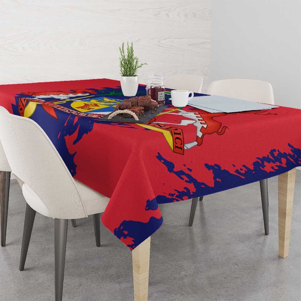 Mauritius Tablecloth National Emblem Integrated with Country's Shape – Symbolic Design
