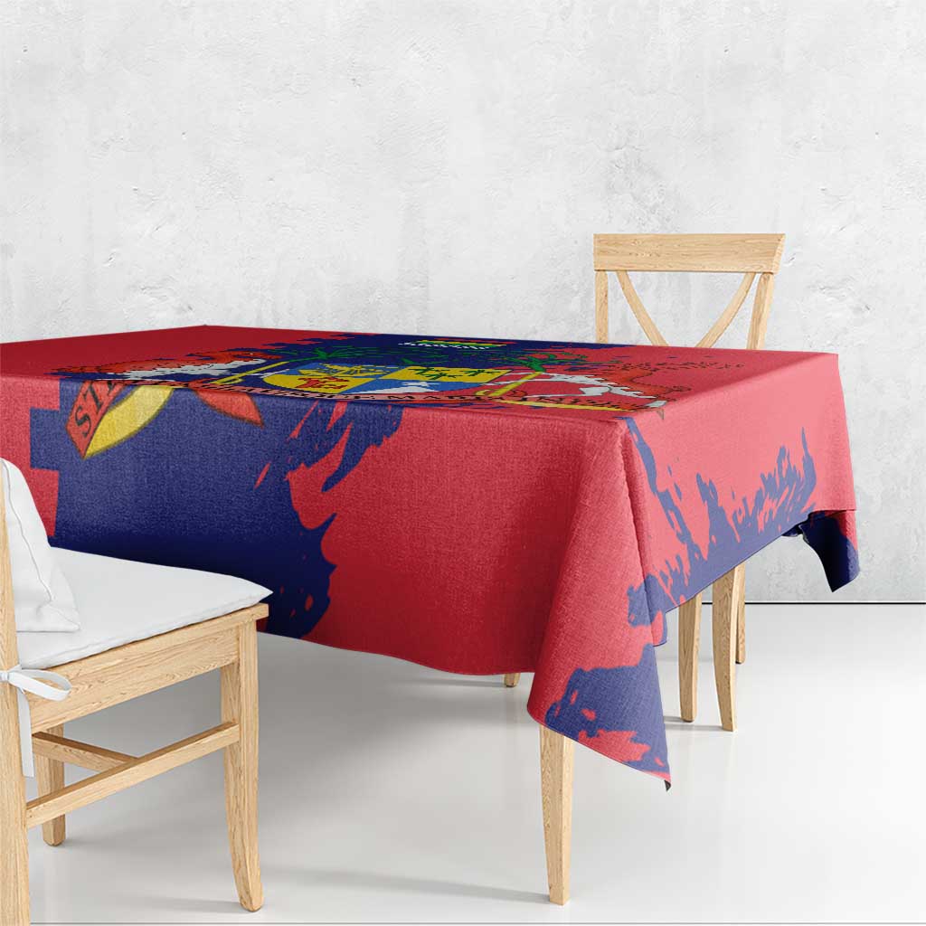 Mauritius Tablecloth National Emblem Integrated with Country's Shape – Symbolic Design