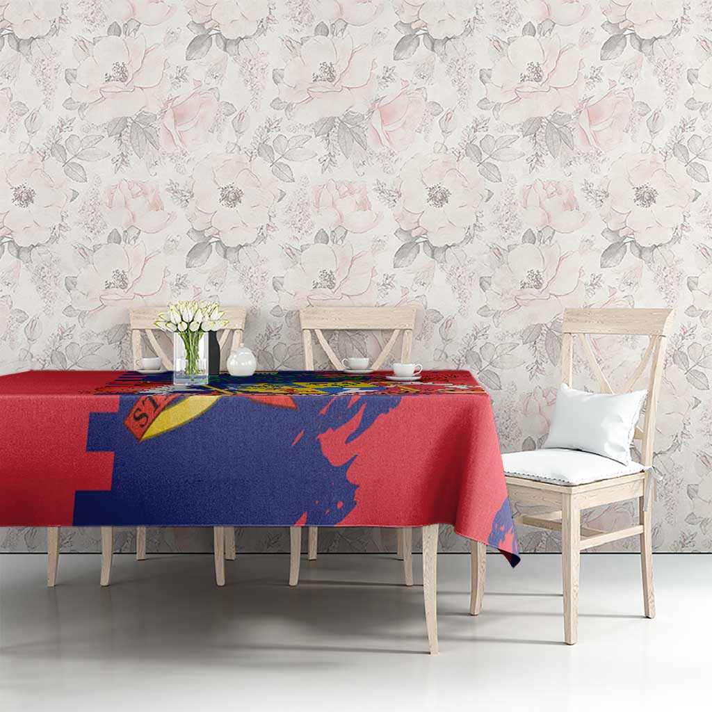 Mauritius Tablecloth National Emblem Integrated with Country's Shape – Symbolic Design