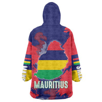 Mauritius Wearable Blanket Hoodie National Emblem Integrated with Country's Shape – Symbolic Design