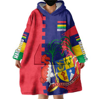 Mauritius Wearable Blanket Hoodie National Emblem Integrated with Country's Shape – Symbolic Design