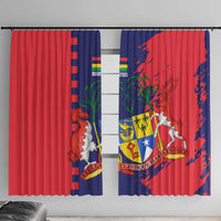 Mauritius Window Curtain National Emblem Integrated with Country's Shape – Symbolic Design