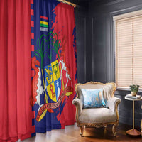 Mauritius Window Curtain National Emblem Integrated with Country's Shape – Symbolic Design