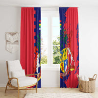 Mauritius Window Curtain National Emblem Integrated with Country's Shape – Symbolic Design