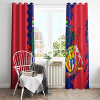 Mauritius Window Curtain National Emblem Integrated with Country's Shape – Symbolic Design