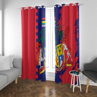 Mauritius Window Curtain National Emblem Integrated with Country's Shape – Symbolic Design