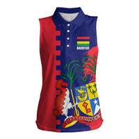 Mauritius Women Sleeveless Polo Shirt National Emblem Integrated with Country's Shape – Symbolic Design