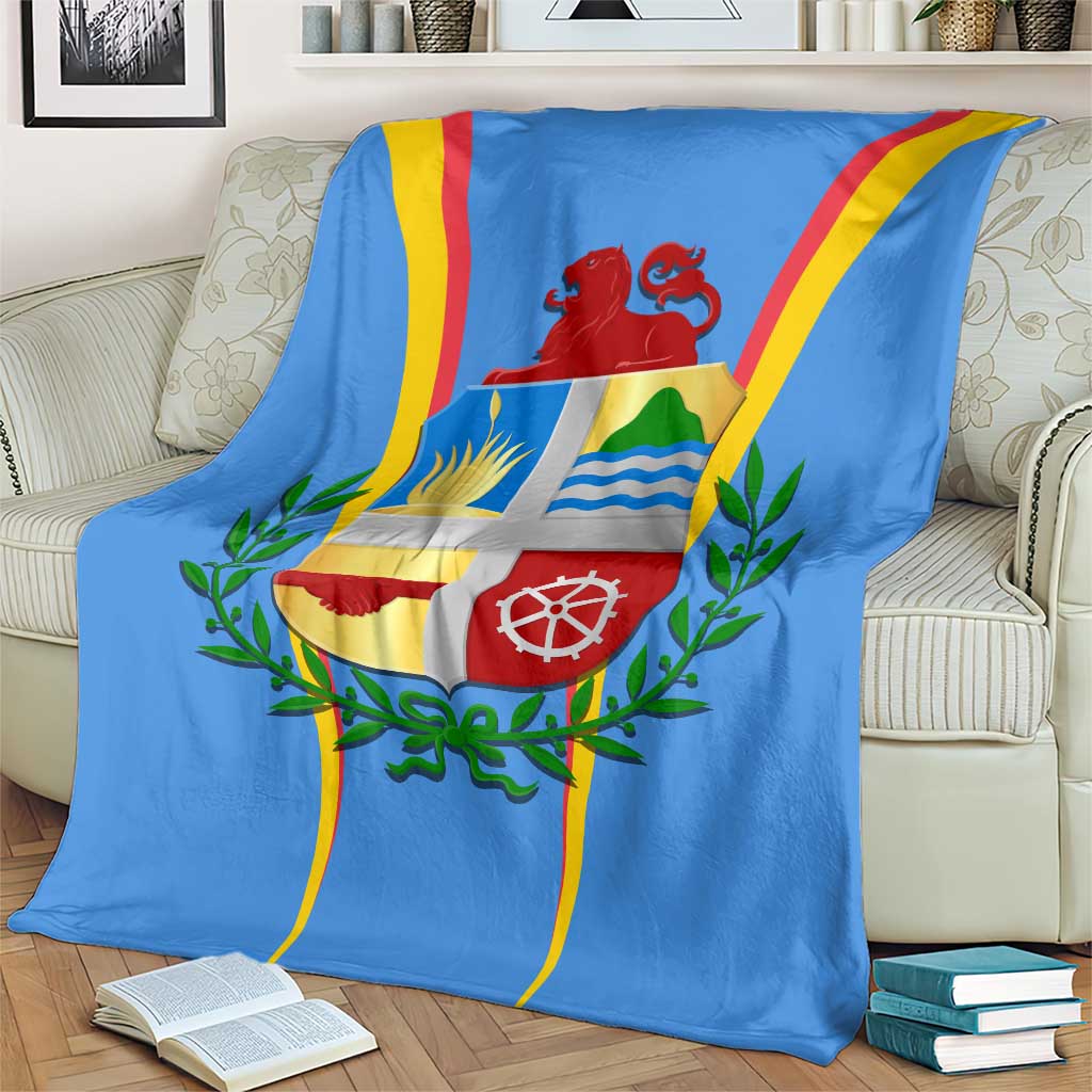 Aruba Blanket National Emblem Featuring the Lion Symbol - Majestic Design