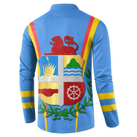 Aruba Button Sweatshirt National Emblem Featuring the Lion Symbol - Majestic Design