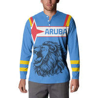 Aruba Button Sweatshirt National Emblem Featuring the Lion Symbol - Majestic Design