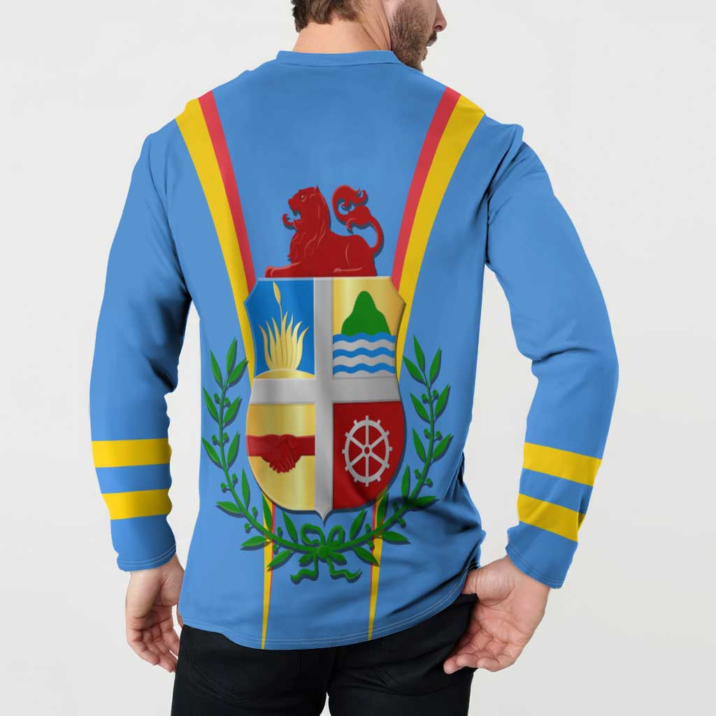Aruba Button Sweatshirt National Emblem Featuring the Lion Symbol - Majestic Design