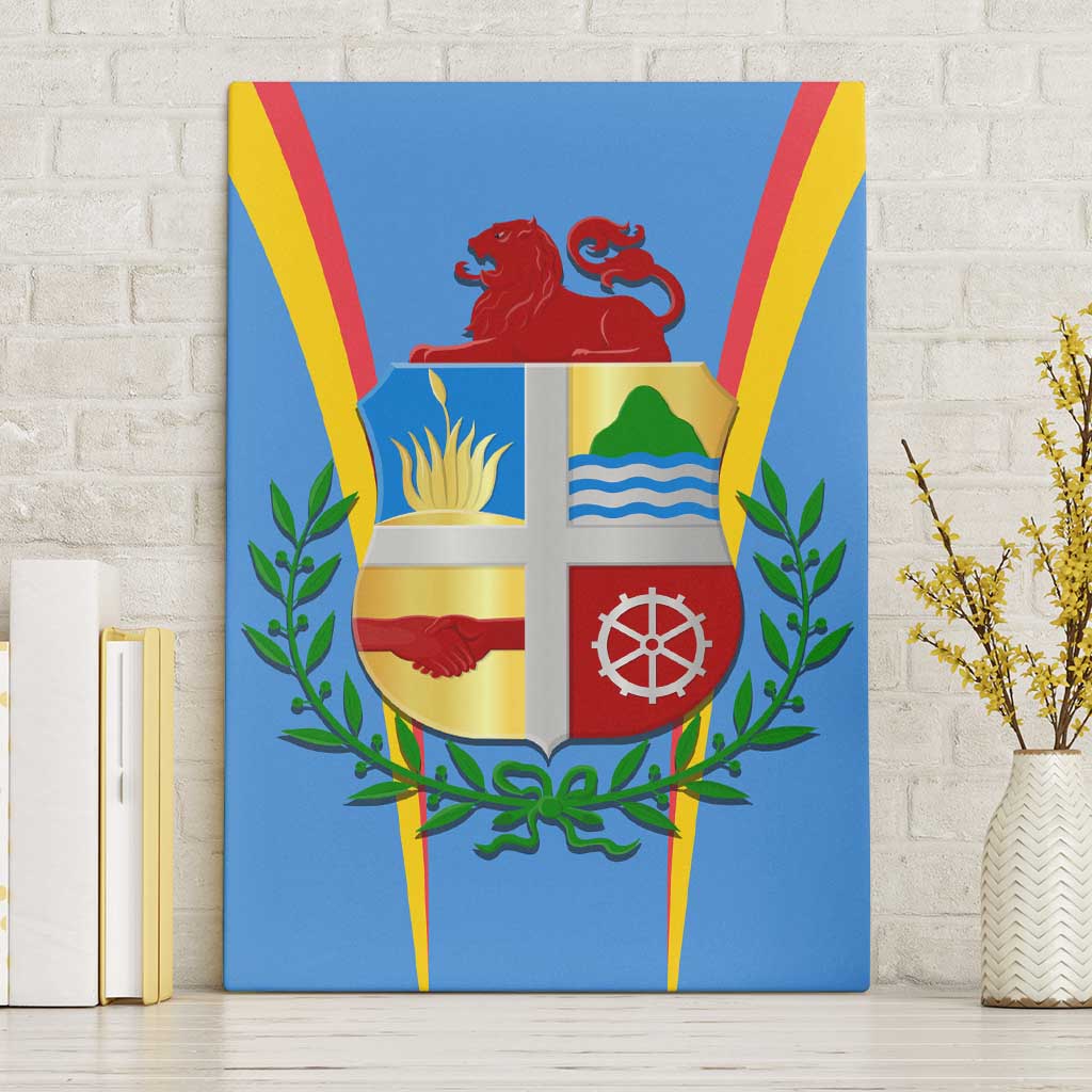 Aruba Canvas Wall Art National Emblem Featuring the Lion Symbol - Majestic Design