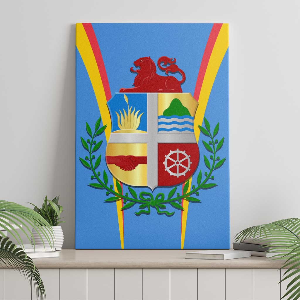 Aruba Canvas Wall Art National Emblem Featuring the Lion Symbol - Majestic Design