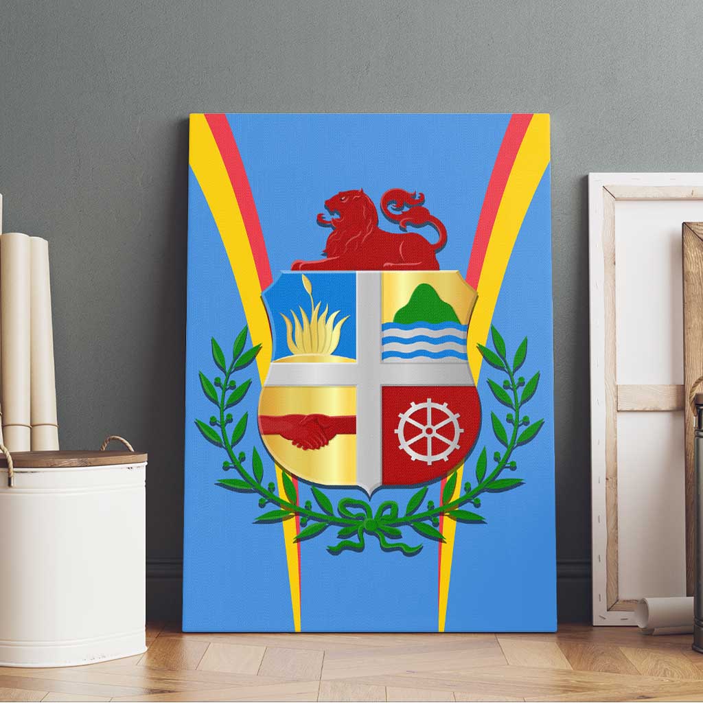 Aruba Canvas Wall Art National Emblem Featuring the Lion Symbol - Majestic Design