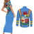 Aruba Couples Matching Short Sleeve Bodycon Dress and Long Sleeve Button Shirt National Emblem Featuring the Lion Symbol - Majestic Design
