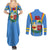 Aruba Couples Matching Summer Maxi Dress and Long Sleeve Button Shirt National Emblem Featuring the Lion Symbol - Majestic Design