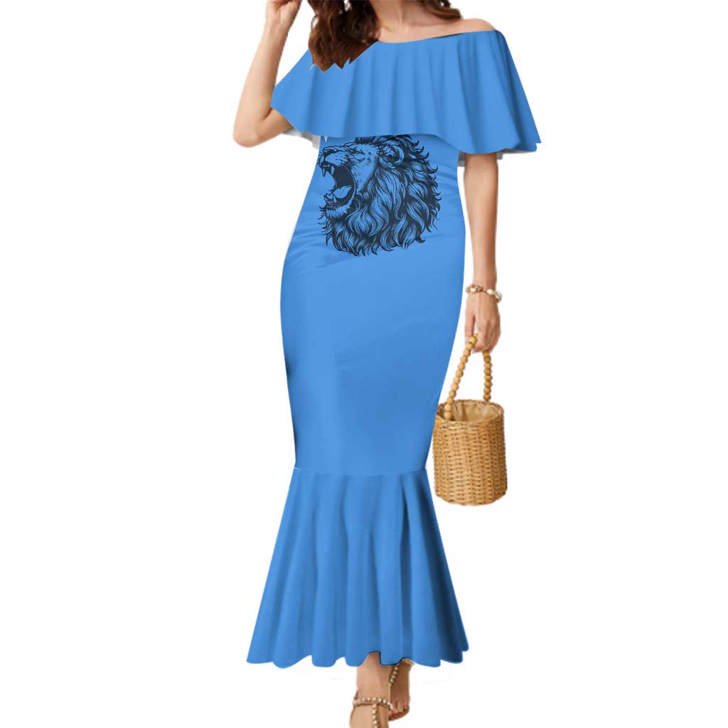 Aruba Family Matching Mermaid Dress and Hawaiian Shirt National Emblem Featuring the Lion Symbol - Majestic Design