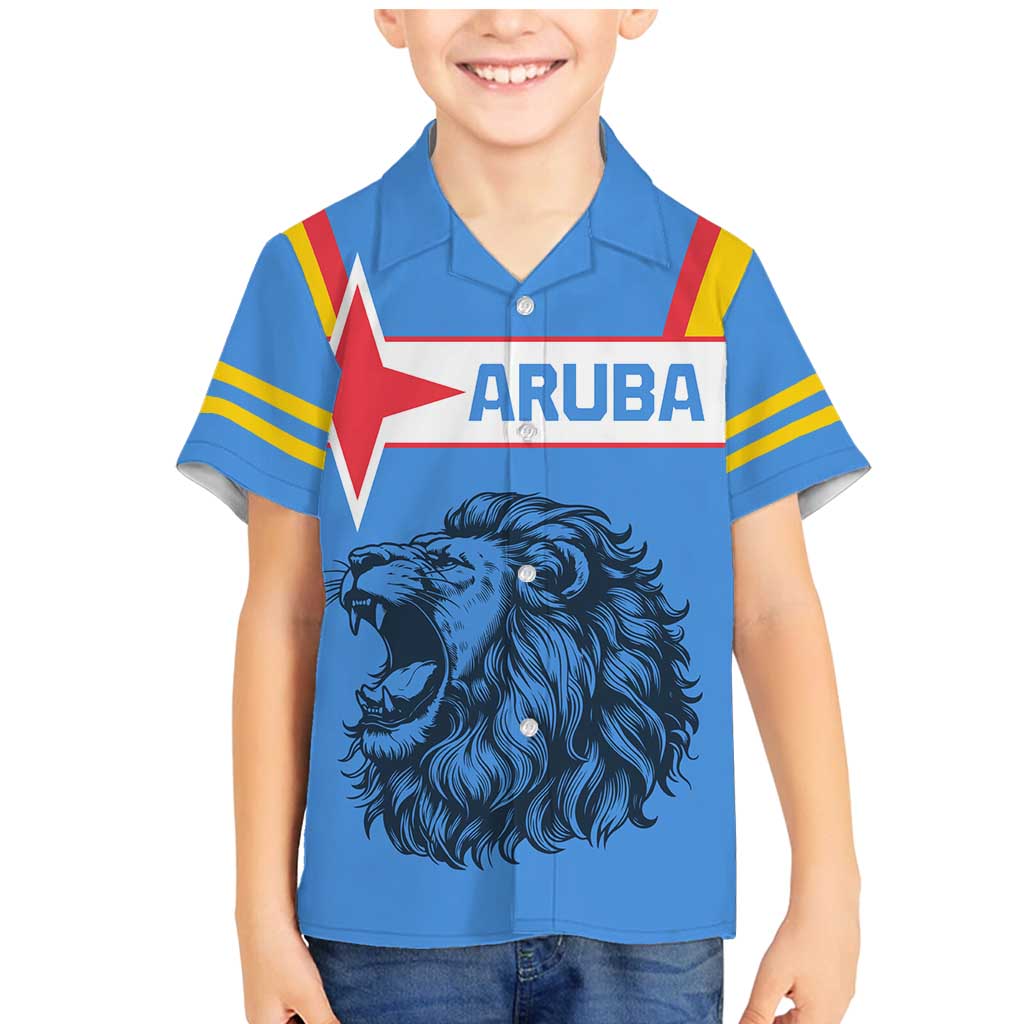 Aruba Family Matching Mermaid Dress and Hawaiian Shirt National Emblem Featuring the Lion Symbol - Majestic Design