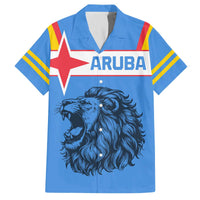 Aruba Family Matching Off The Shoulder Long Sleeve Dress and Hawaiian Shirt National Emblem Featuring the Lion Symbol - Majestic Design