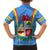 Aruba Family Matching Short Sleeve Bodycon Dress and Hawaiian Shirt National Emblem Featuring the Lion Symbol - Majestic Design