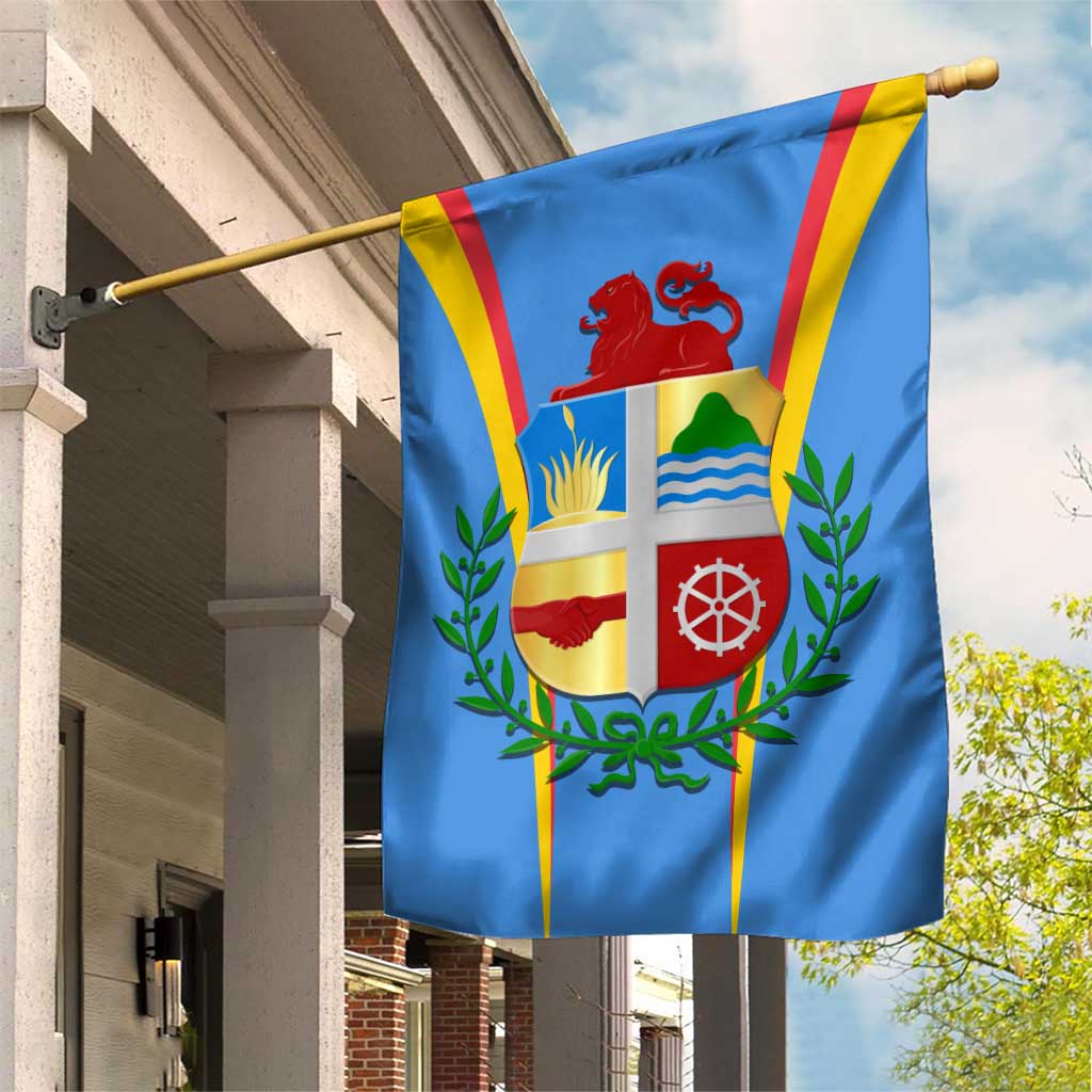 Aruba Garden Flag National Emblem Featuring the Lion Symbol - Majestic Design