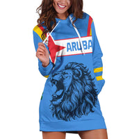 Aruba Hoodie Dress National Emblem Featuring the Lion Symbol - Majestic Design