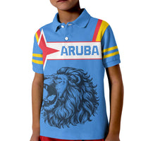 Aruba Kid Polo Shirt National Emblem Featuring the Lion Symbol - Majestic Design
