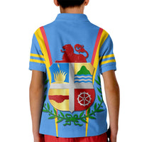 Aruba Kid Polo Shirt National Emblem Featuring the Lion Symbol - Majestic Design