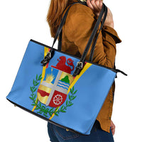 Aruba Leather Tote Bag National Emblem Featuring the Lion Symbol - Majestic Design