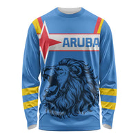 Aruba Long Sleeve Shirt National Emblem Featuring the Lion Symbol - Majestic Design