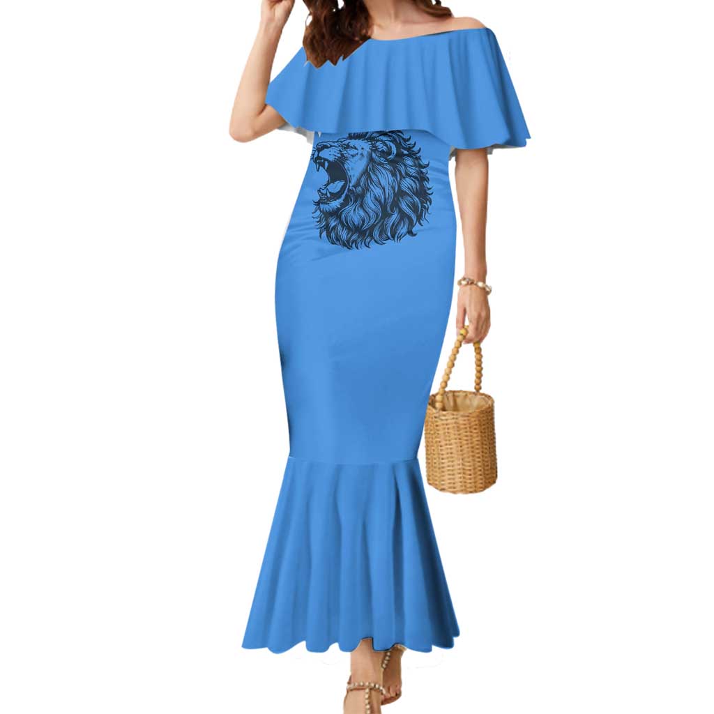 Aruba Mermaid Dress National Emblem Featuring the Lion Symbol - Majestic Design