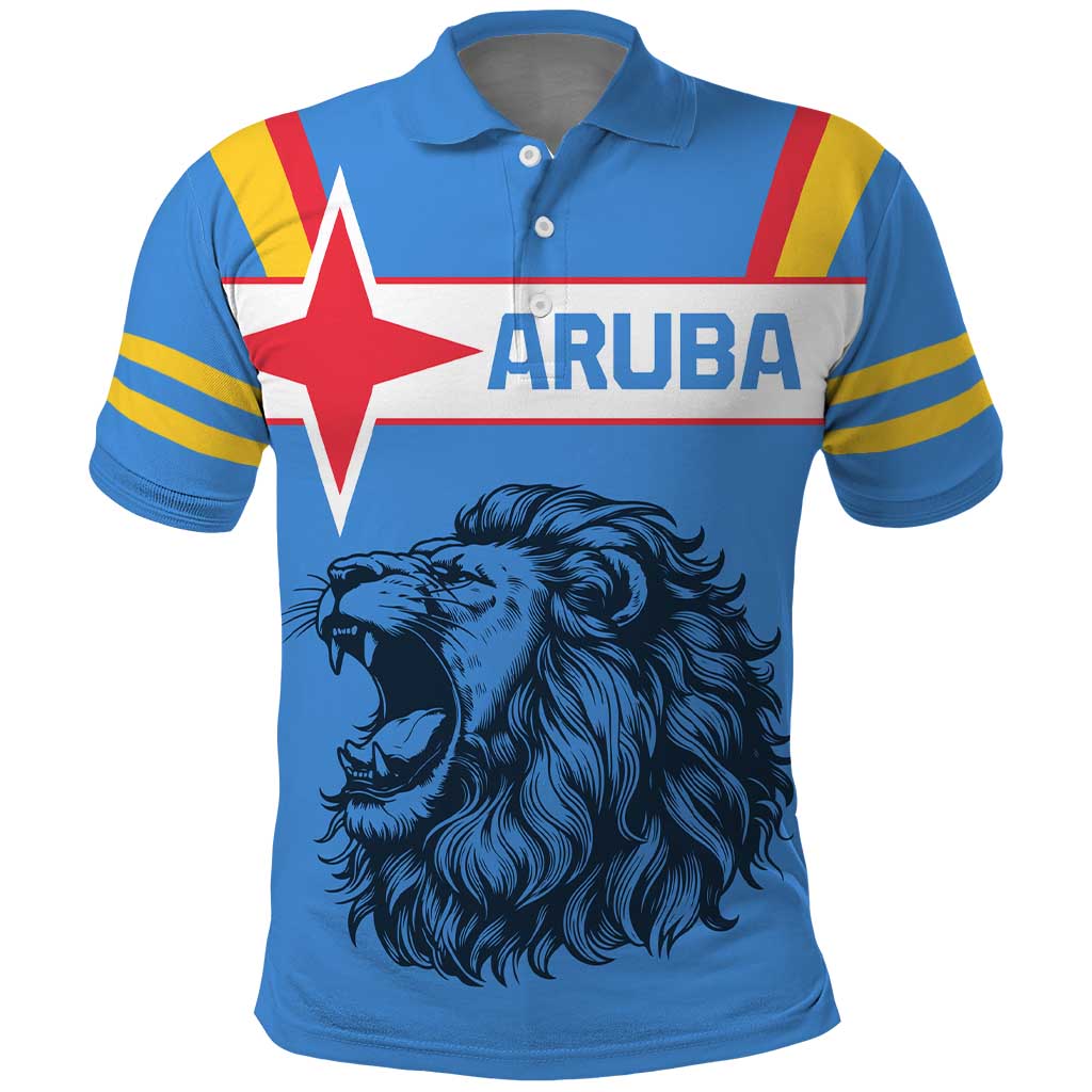 Aruba Polo Shirt National Emblem Featuring the Lion Symbol - Majestic Design