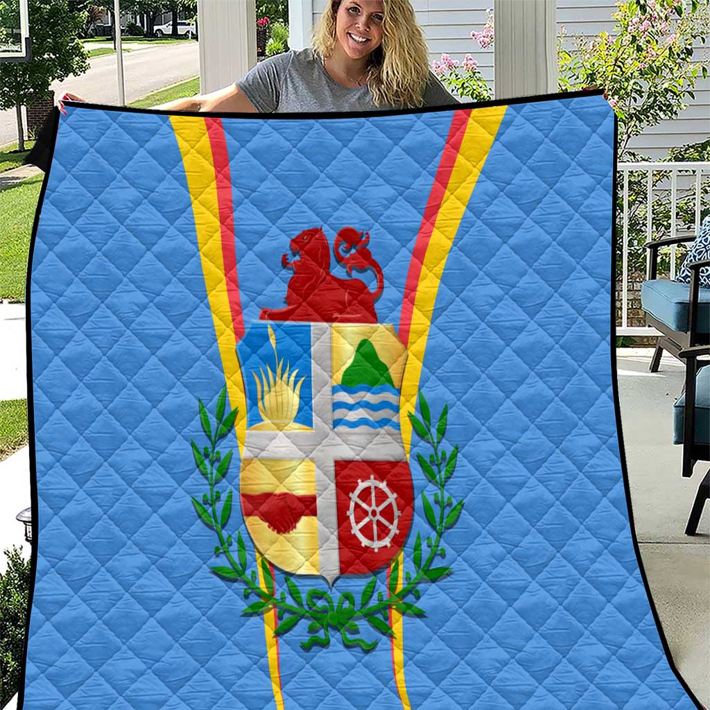 Aruba Quilt National Emblem Featuring the Lion Symbol - Majestic Design