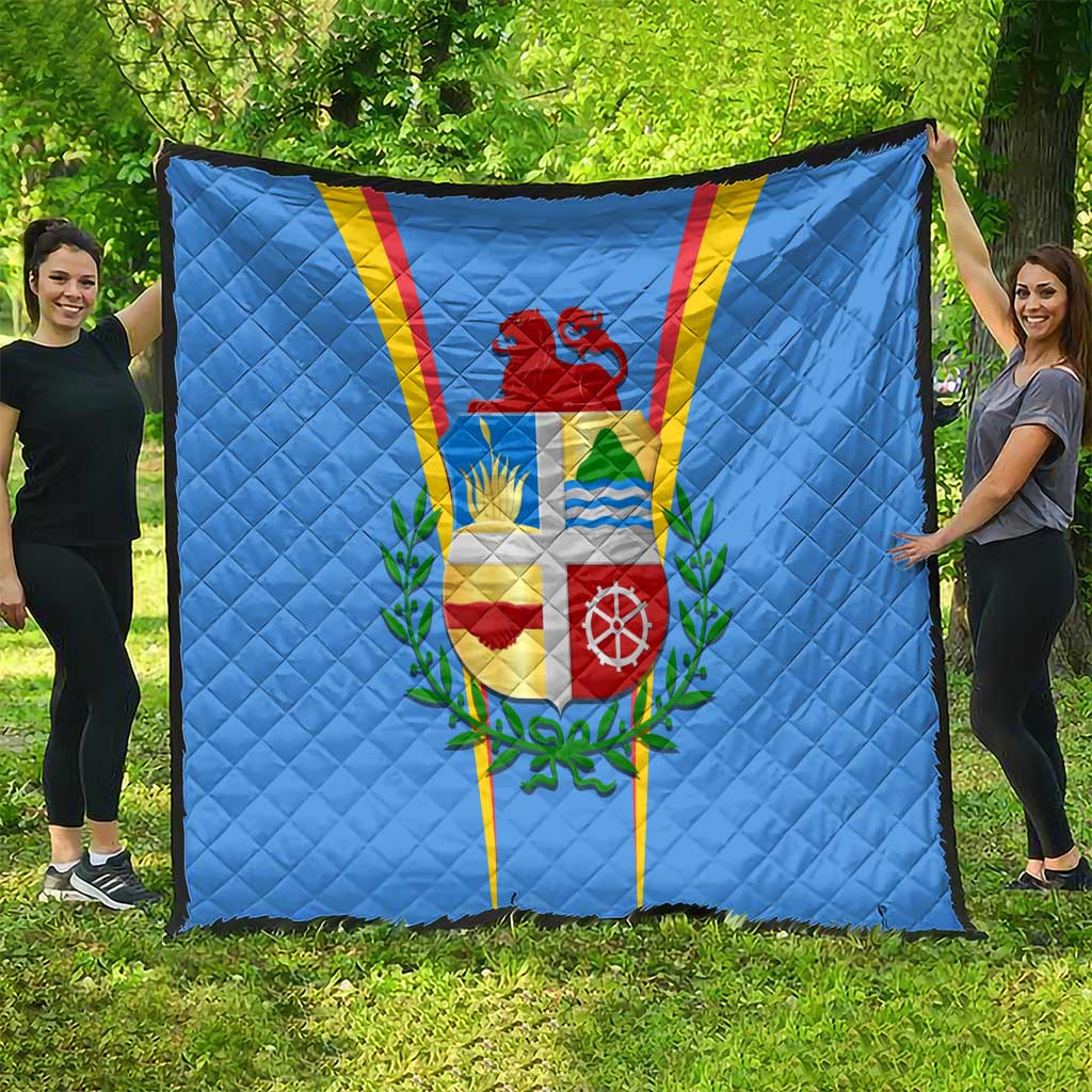 Aruba Quilt National Emblem Featuring the Lion Symbol - Majestic Design