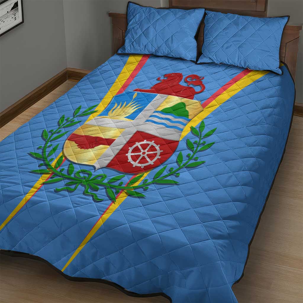 Aruba Quilt Bed Set National Emblem Featuring the Lion Symbol - Majestic Design