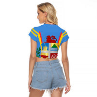 Aruba Raglan Cropped T Shirt National Emblem Featuring the Lion Symbol - Majestic Design