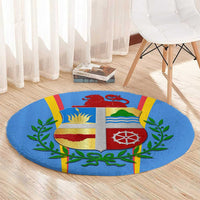 Aruba Round Carpet National Emblem Featuring the Lion Symbol - Majestic Design