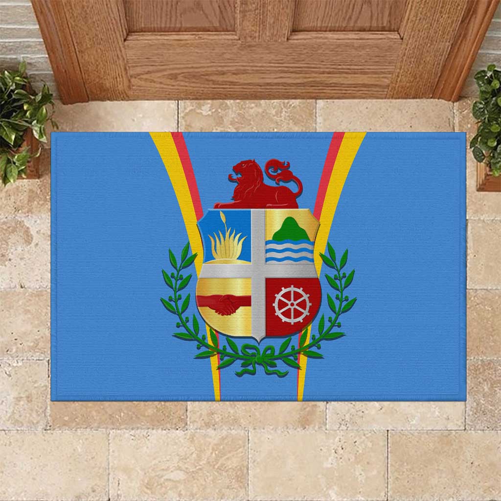 Aruba Rubber Doormat National Emblem Featuring the Lion Symbol - Majestic Design
