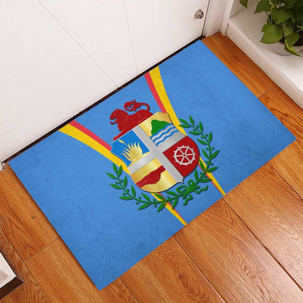 Aruba Rubber Doormat National Emblem Featuring the Lion Symbol - Majestic Design